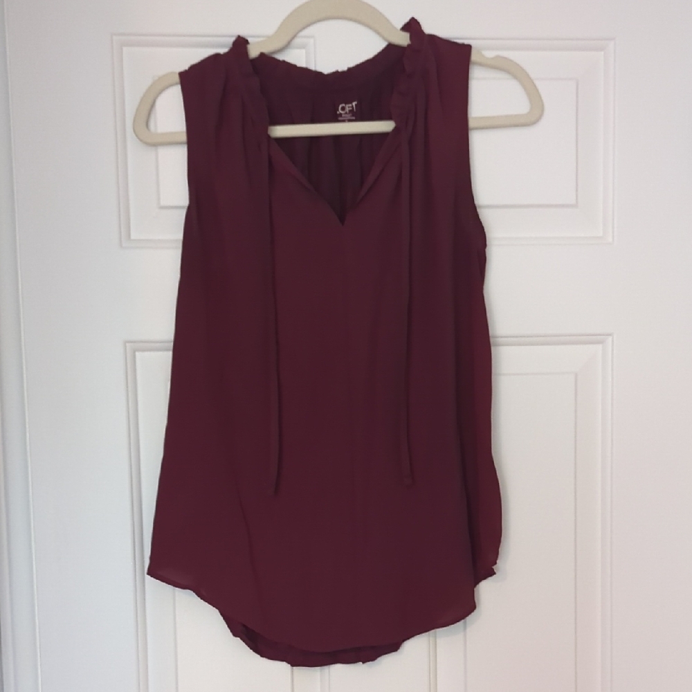 LOFT Rich Wine Sleeveless Blouse